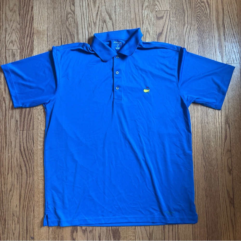 Master Tech Polo Mens XL Blue Logo Embroidered Augusta Performance Golf Stretch